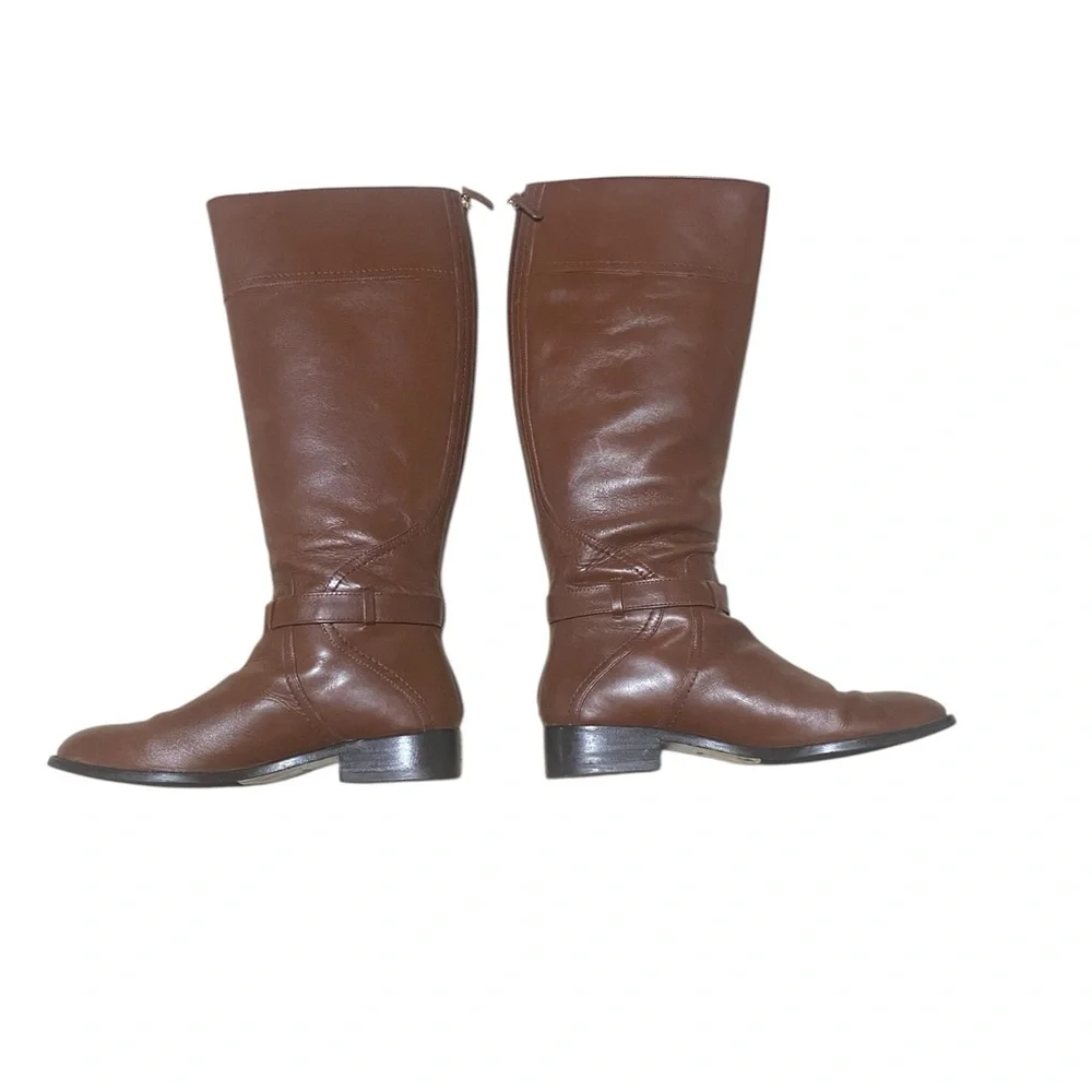 Tory Burch Eloise riding  Brown Leather boots Exelent condition. Long 18 inch - Picture 3 of 13